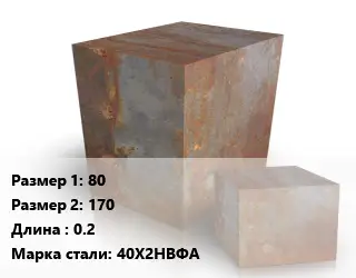 Поковка квадратная 80х170 L=0.2 Сталь: 40Х2НВФА